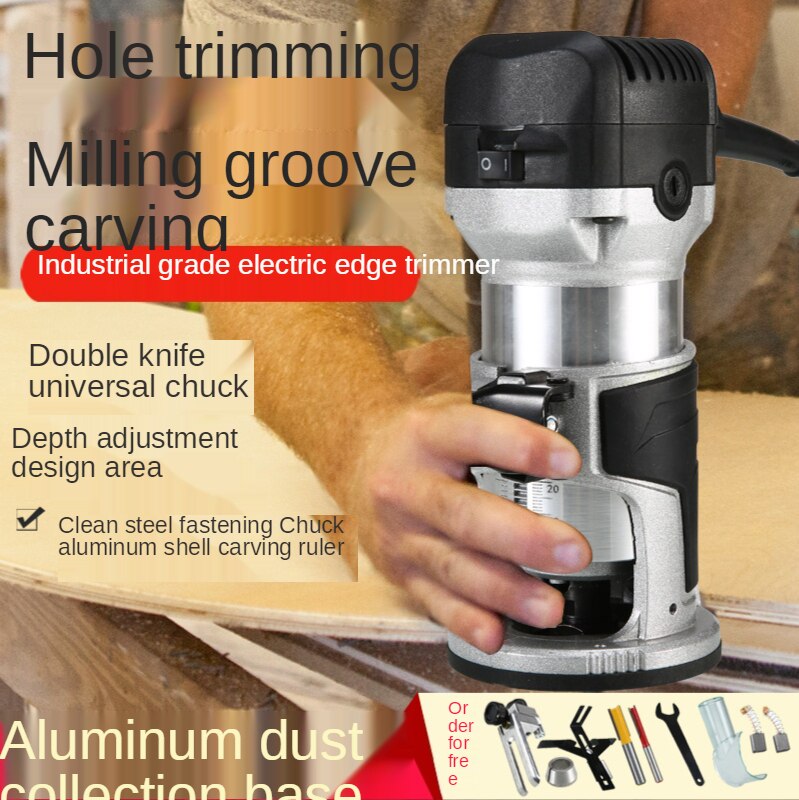 220V 800W Electric Trimming Machine Slotting Machine Woodworking Engraving Machine Drilling Machine Power Tools