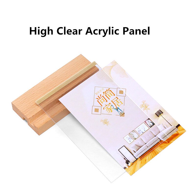 A6 Table Wooden Menu Paper Sign Holder Photo Picture Frame Walnut QR Code Price Sign Label Card Holder Display Stand