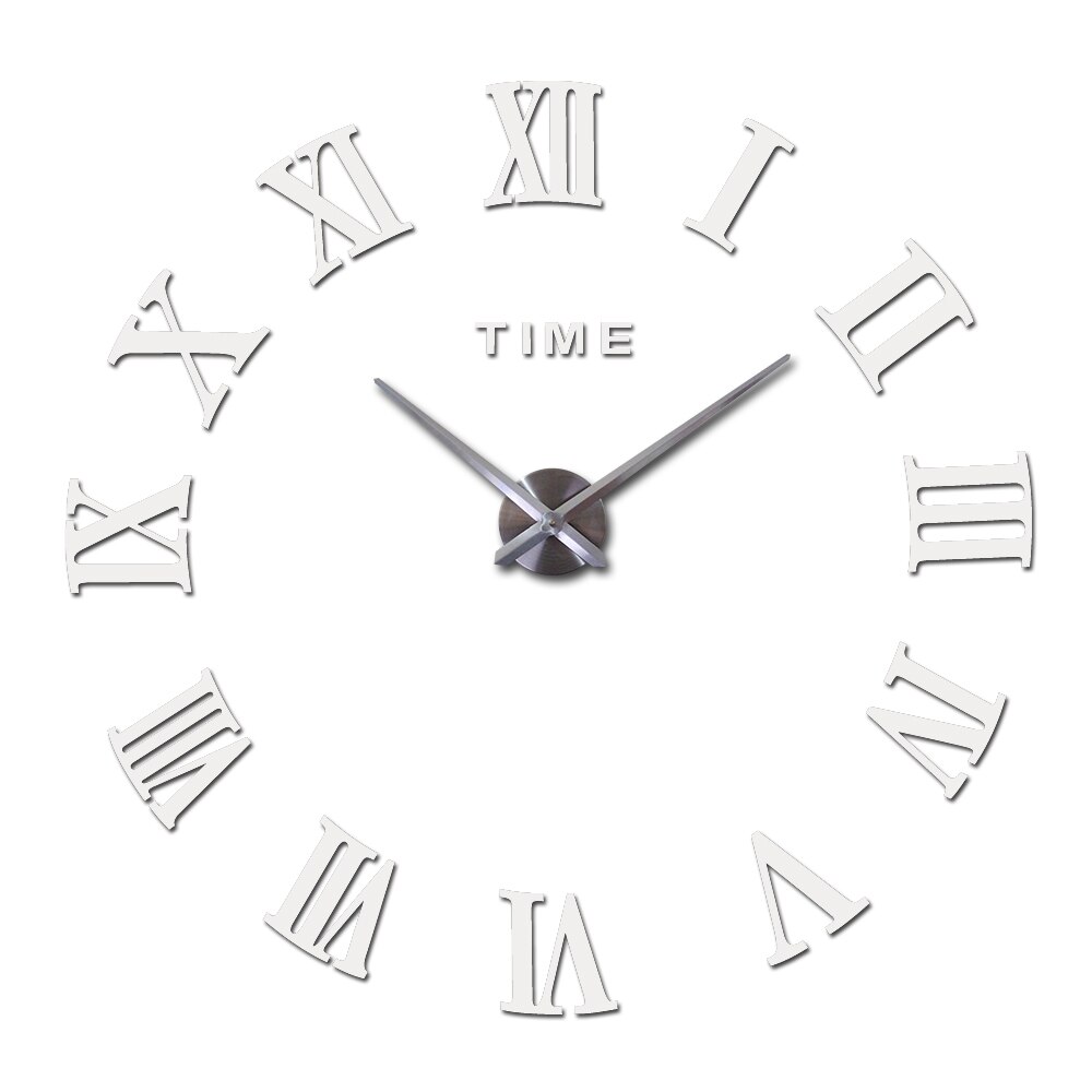 Echt Digitale Spiegel Große Wanduhr Moderne Wohnzimmer Quarz Metall Uhr Freies Hause Dekoration: Weiß / 37Zoll