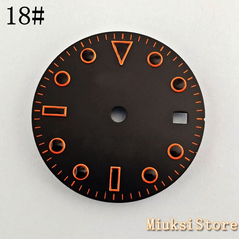 28.5mm sterile dial luminous watch dial fit ETA 2836 2824 Mingzhu DG2813/3804 Miyota 8205/8215/821A movement: 18