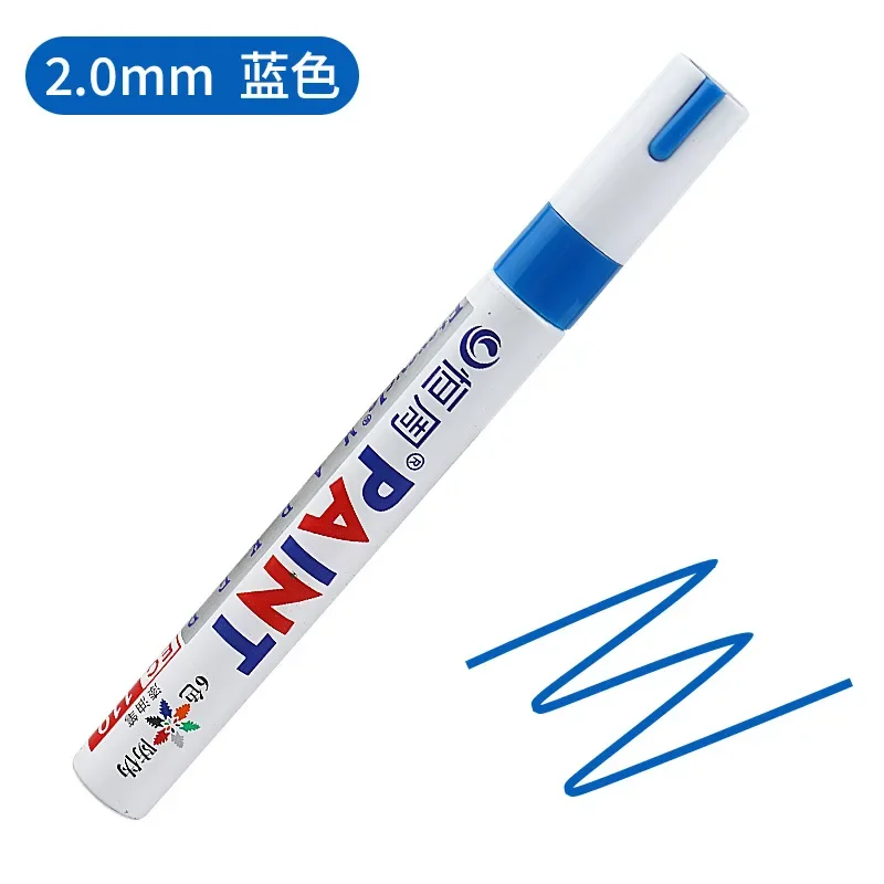 Colors White Waterproof Rubber Permanent Paint Marker Pens for Drawing Car Tire Tread Eco-Friendly Tire Painting Highlighter: Blue