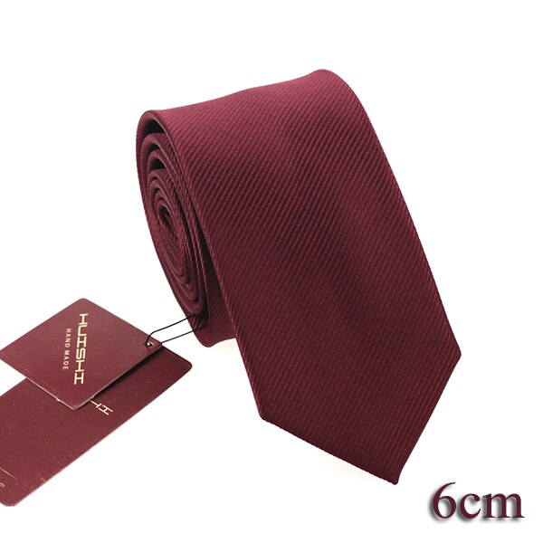 Huishi 6cm og 8cm ensfarvet vin herre smal vandtæt vin slips jacquard vævet forretning bryllup slips til mand slips: Tp -29
