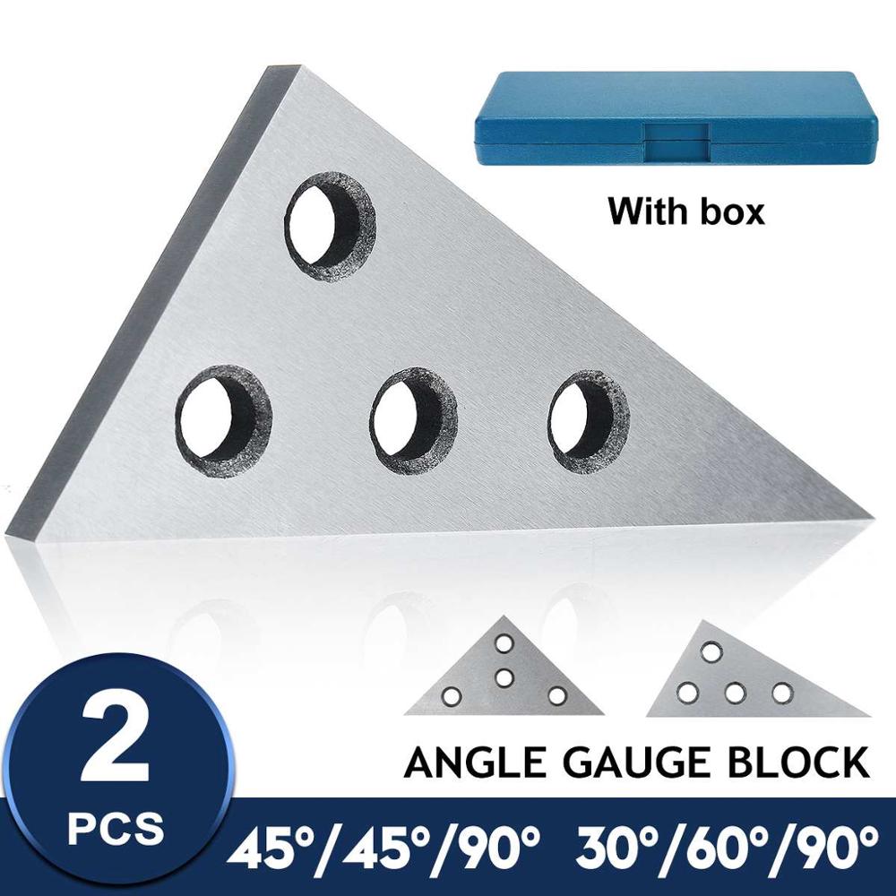 2Pcs 30/45/60/90 Degree Precision Machinist Measurement Tool Angle Block Ruler Inch Metric Triangle Metal Block Angle