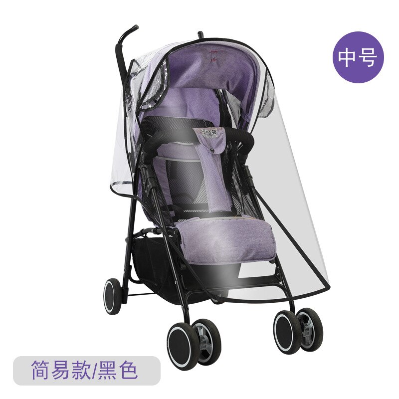 Baby Stroller Rain Cover Wind And Cold Perambulator Raincoat Transparent eva san Car Rain Cover Univers: Food Grade eva san Car Universal Style Black Edge