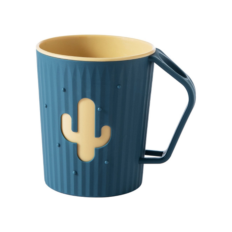 Bathroom Tumblers Cactus Mouthwash Cup Plastic Tooth Mug for Household Water Mug Home Travel Simple Toothbrush Holder: Blue