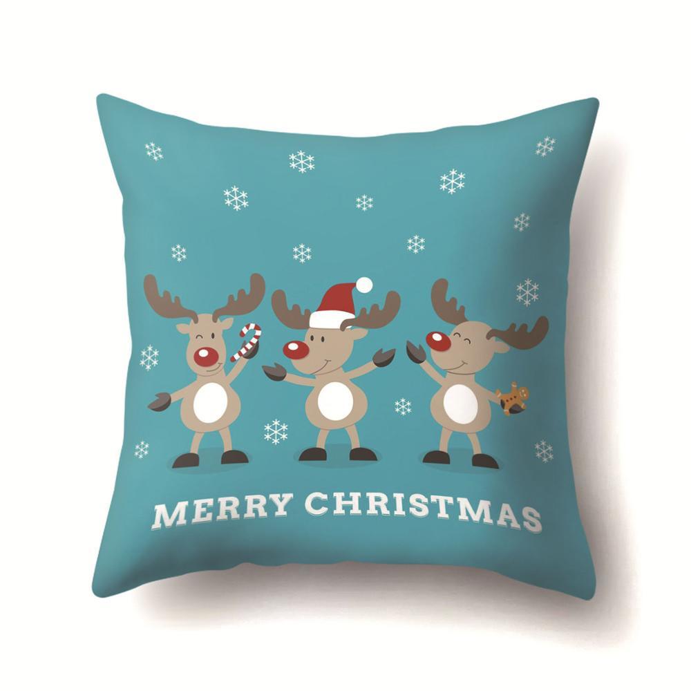 Mignon cerf noël housse de coussin Polyester décoratif jeter oreiller noël nouvel an décor à la maison cojines decorativos para canapé 40543: 2BZ-40543-089