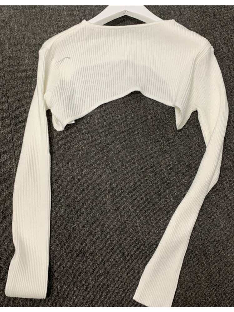 Ourlet irrégulier, col rond, pull, tricot court, pull, gilet, dames automne style, personnalité, polyvalent, haut, mince