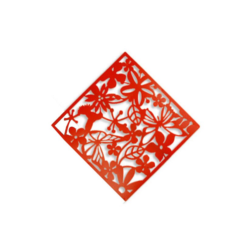 Stickers Hollow-Out Hanging Screen Hollow Shield Room Divider 3 Color Curtain Wall Home: Red