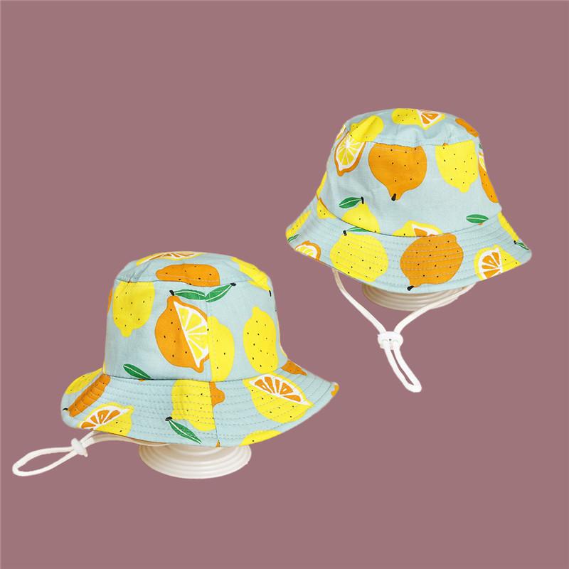 Stijl Citroen Print Emmer Hoed Visser Hoed Outdoor Reizen Hoed Zon Cap Hoeden Voor Kind Jongen En Meisje 18
