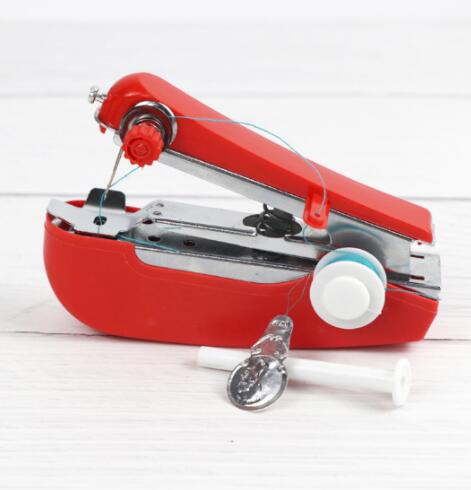 Mini Manual Sewing Machine Simple Operation Sewing Tools Sewing Cloth Fabric Handy Sewing Tool Portable Sewing Machines: red