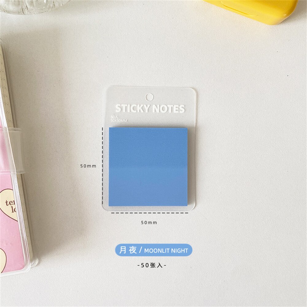 50sheets Translucent Memo Pad Sticky Notes Message Notepad DIY Scrapbooking Decorations To Do List School Office Supplies: dark blue