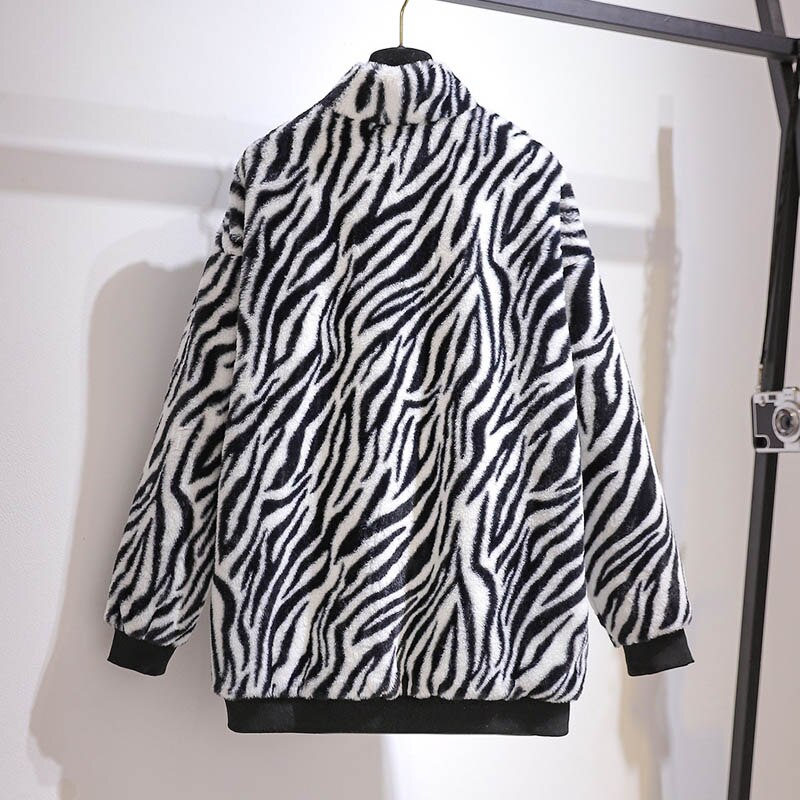 Veste en peluche à imprimé zèbre pour femme, 150Kg, buste de 157cm, 6XL, 7XL, 8zXL, 9XL10XL, ample et , fermeture éclair, collection automne et hiver