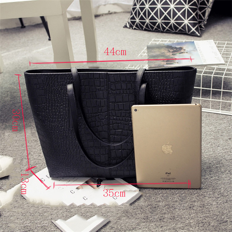 Luxe Krokodil Lederen Dames Handtas Handtassen Klassieke Wilde Dames Schoudertassen Zwart Handtassen Explosie