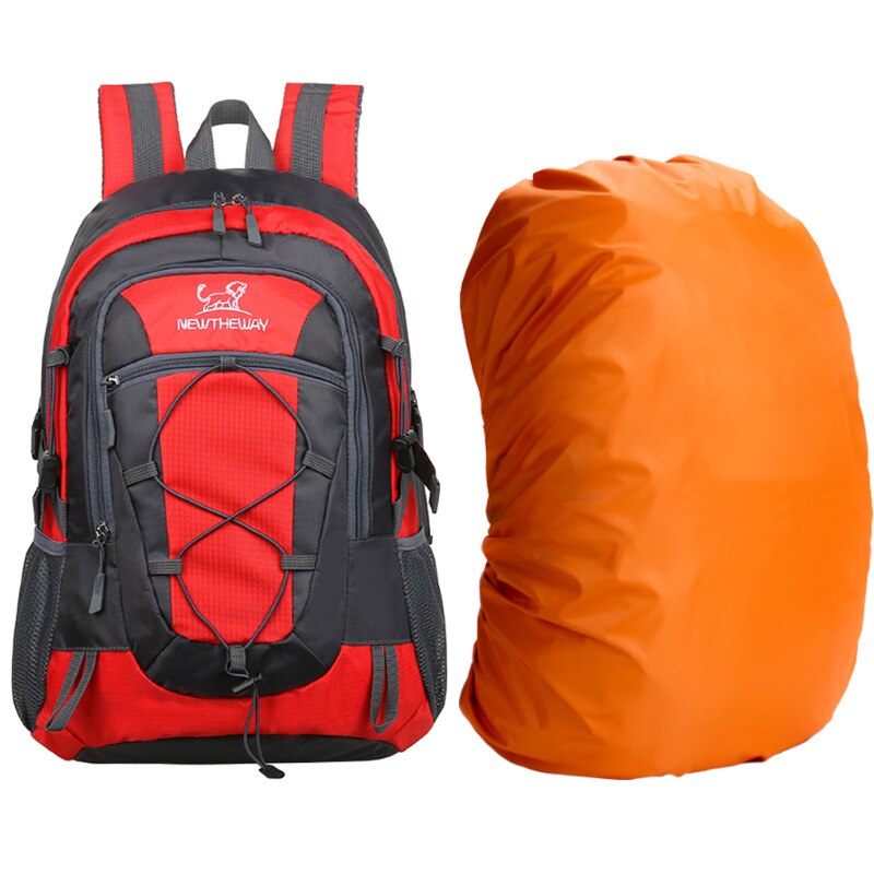 Day Trip Short Distance Cycling Backpack Mountaineering Shoulders Bag Camping Travelling Knapsack Climbing Hiking Rucksack: Red and cover