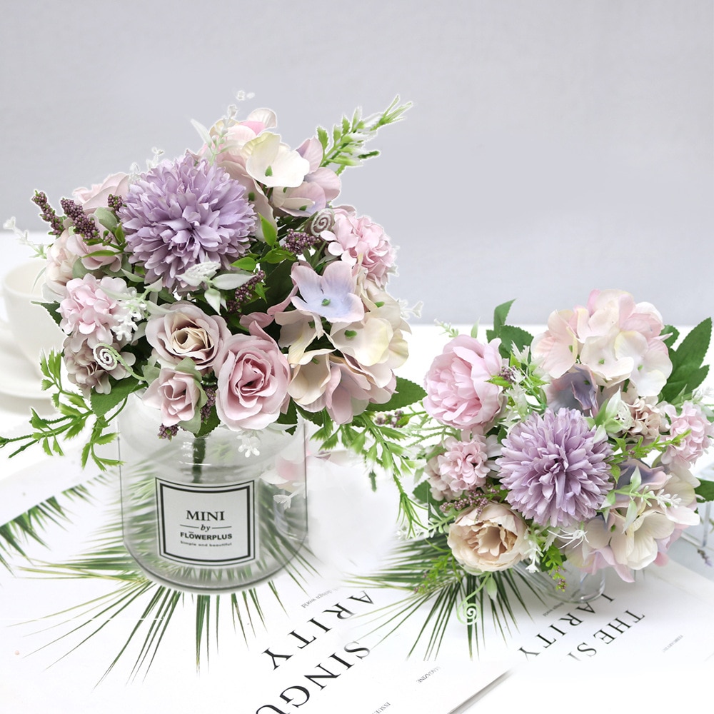 Kunstbloemen Zijde Pioen Floristics Bridal Accessoires Bruiloft Decoratieve Bloemen Kerstversiering