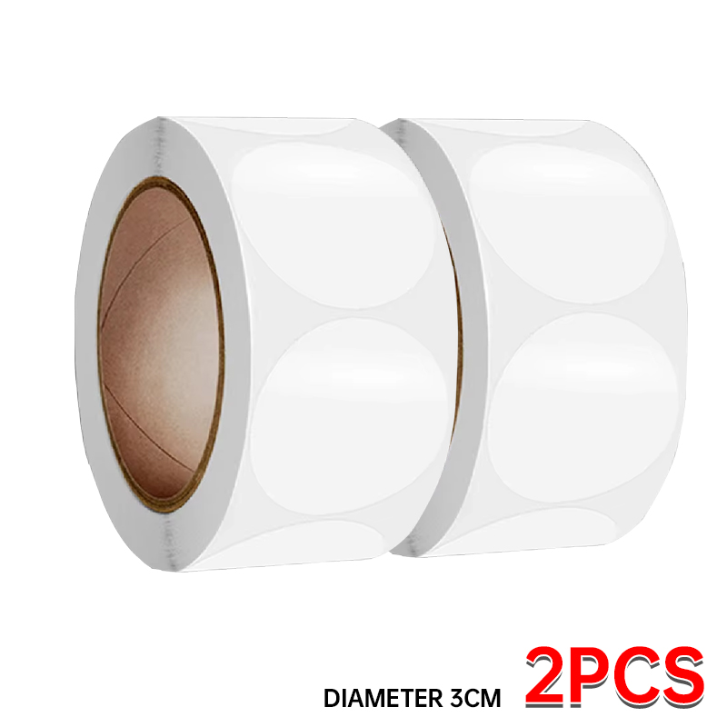 500PCsTransparent 2"/2.5"/3.0" Round PVC Stickers Envelope TabSealer and Retail Package Clear Seal Labels Sealing Tape Sticker