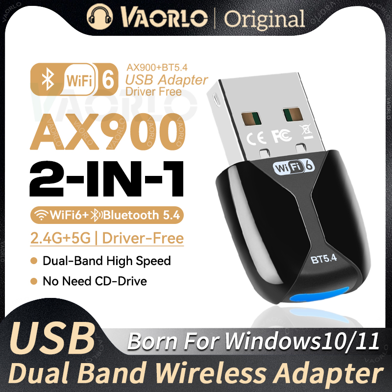 AX900 WIFI6 USB-Adapter 2-in-1 Bluetooth 5.4 Dualband 2,4 G und 5 GHz 900 Mbit/s WiFi 6 802.11AX Hochgeschwindigkeits-Mini-WLAN-Netzwerkkarte Empfänger-Dongle für PC-Laptop Sieg 10/11 Treiber kostenlos