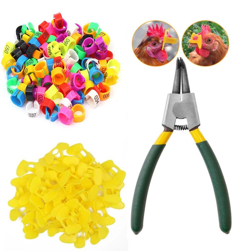 1-100pcs Plastic Chicken Glasses Chicken Foot Ring Chicken Pigeon Pheasant Anti-pecking Glasses Poultry Supplies