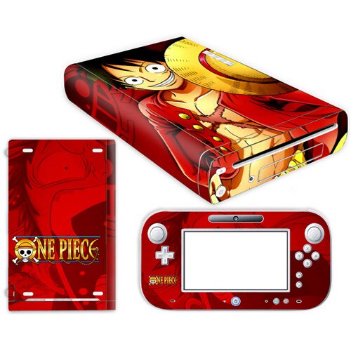 Anime One Piece Luffy Skin Sticker for Nintendo Wii U Console Cover with Remotes Controller Skins For Nintend wii u sticker: YS-WIIU-0079