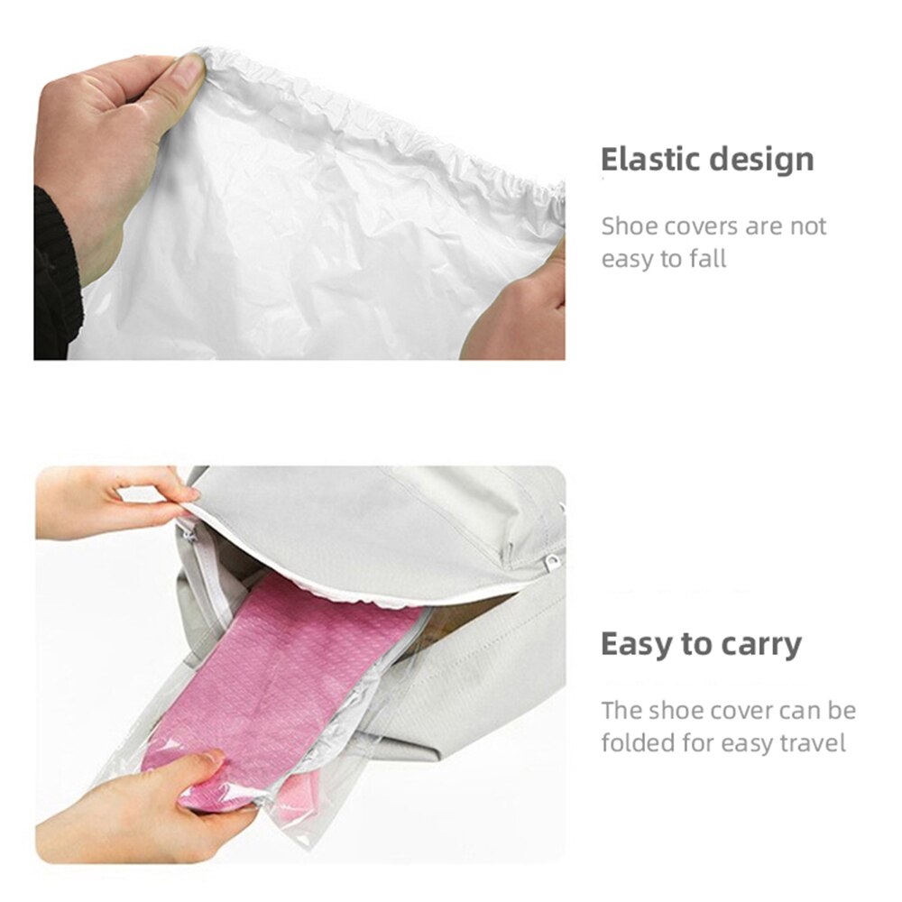 1 Pair Outdoor Travel Rainproof Shoes Cover Rain Boot Cover Transparent Waterproof Shoes Cover Protector Reusable Accessories