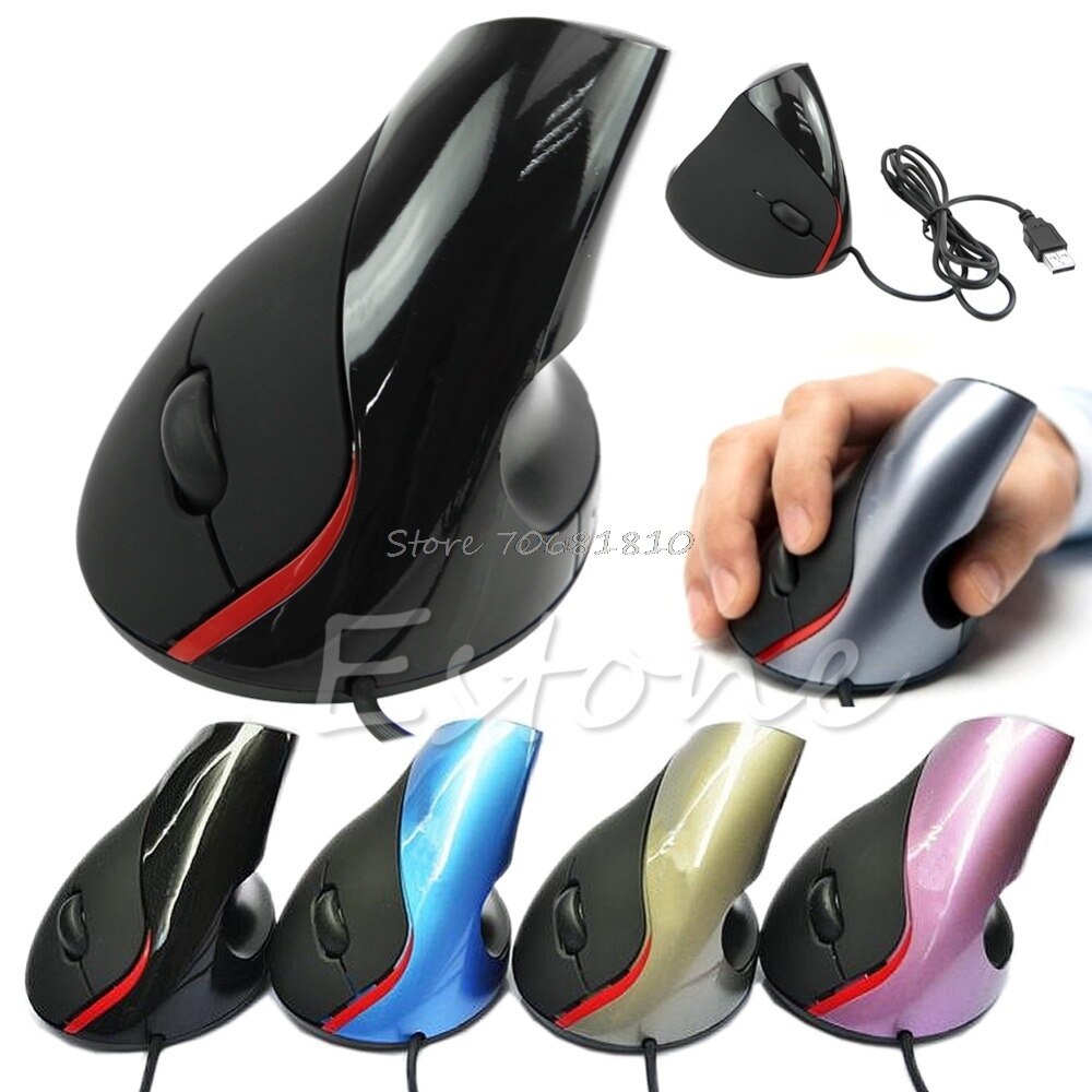 Ergonomic USB Vertical Optical Mouse Wrist Healing For Computer PC Laptop