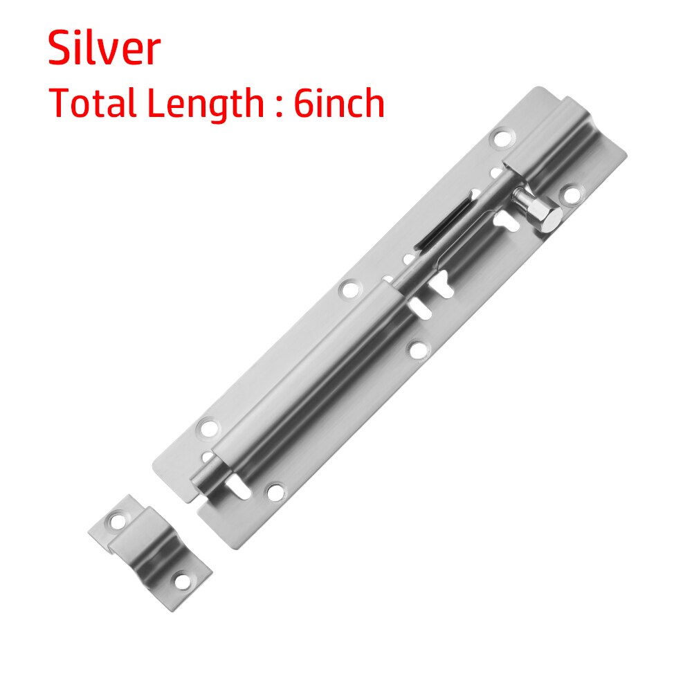 2-12 Inch Stainless Steel Door Lock Buckle Furniture Bolts Garden Gate Locks Sliding Door Chain Latch Home Security Hardware: 6inch
