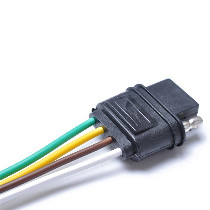 Durable 4-Way Flat Trailer Wire Harness Extension Connector Socket 12V
