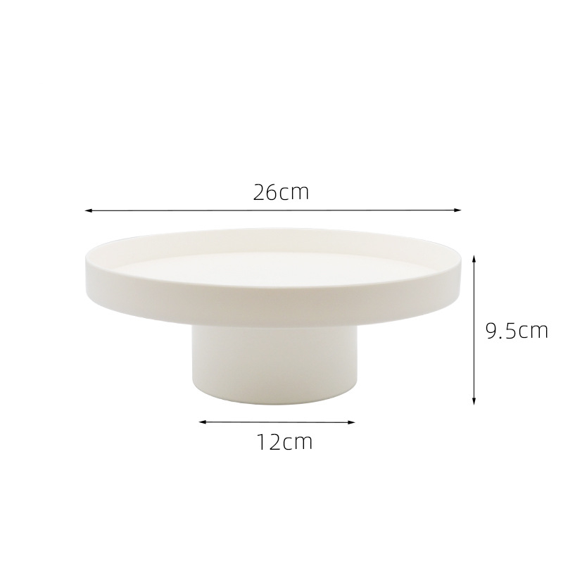 fast rundt stativ brett kake dessert frukt brød nøtter cupcake holder høy stativ tallerken skrivebordsdekor: Hvit l