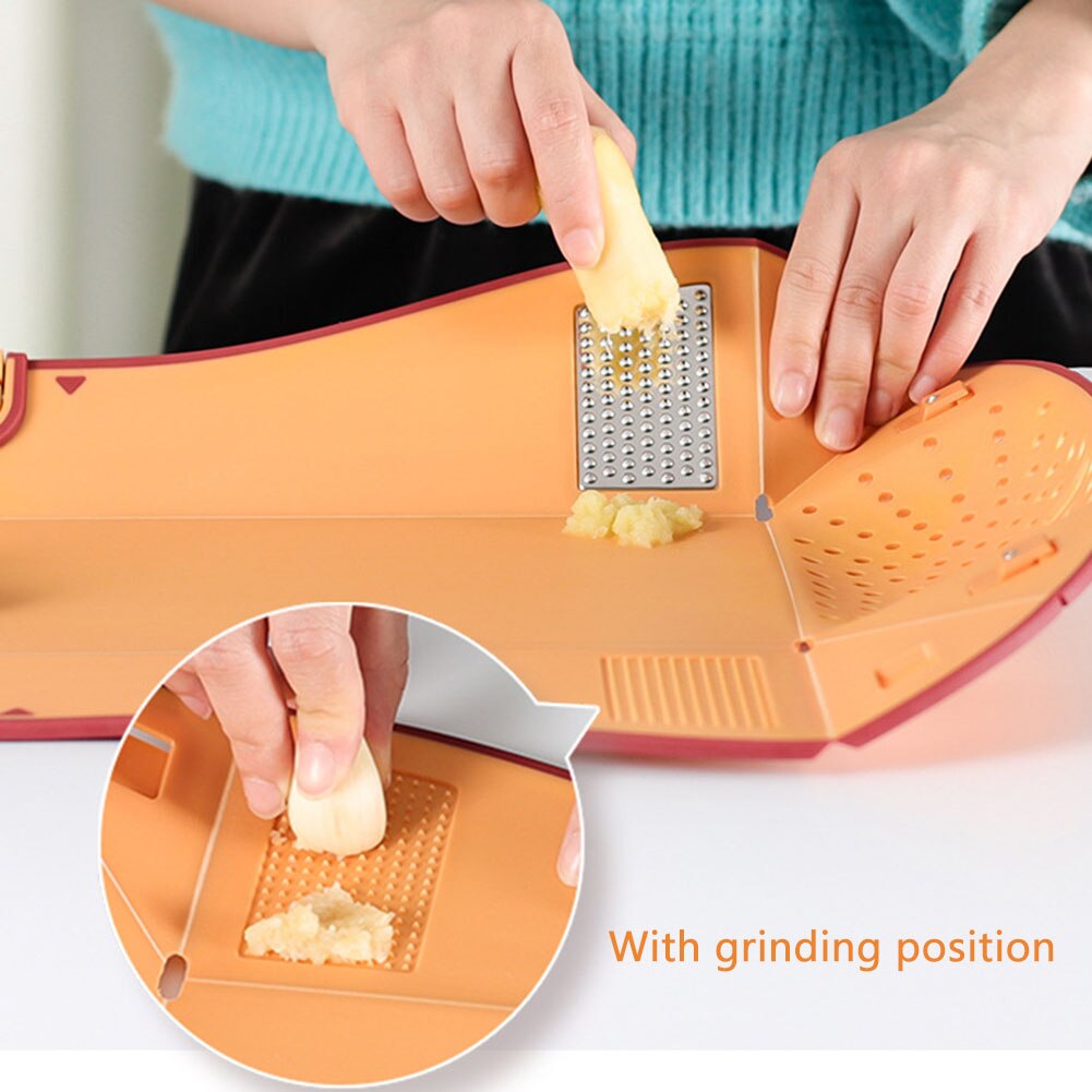 Foldable Cutting Board Multifunctional 6 in 1 Durable Kitchen Strainer/Board Collapsible Easy to Clean Chopping Board MAZI888