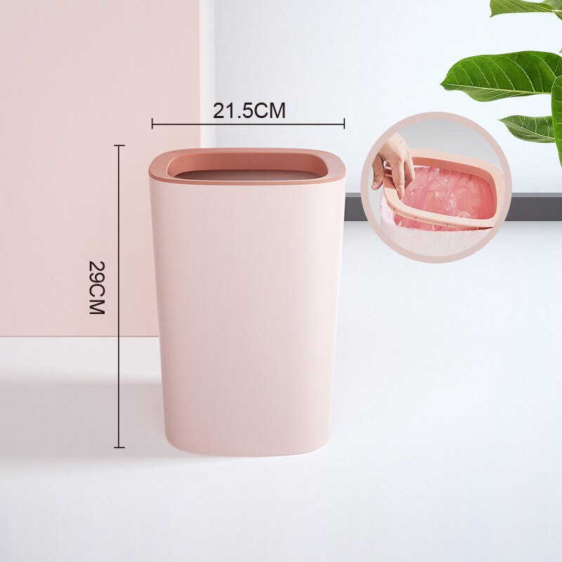 12L Nordic Plastic Vuilnisbak Garbage Dust Bin Opslag Emmer Papiermand Home Office Afvalbak Zonder Deksel Prullenbak: 3