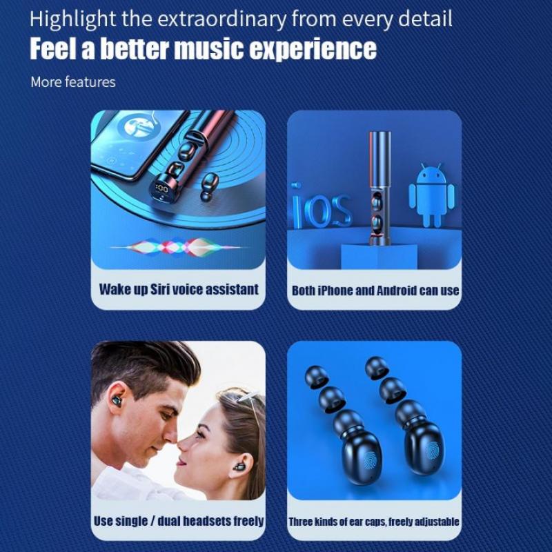 N21 Earbuds TWS Earphone Touch Control Wireless Bluetooth 5.2 Headphones With Microphone