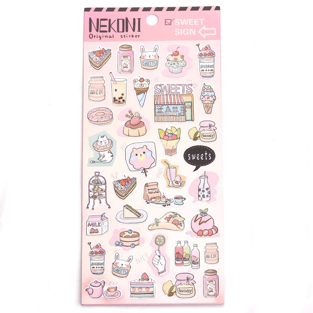 Paper Sport DIY Scrapbook Decorative Stickers Sports Dessert film cosmetic Stationery Travel series stickers For Kids 1pc