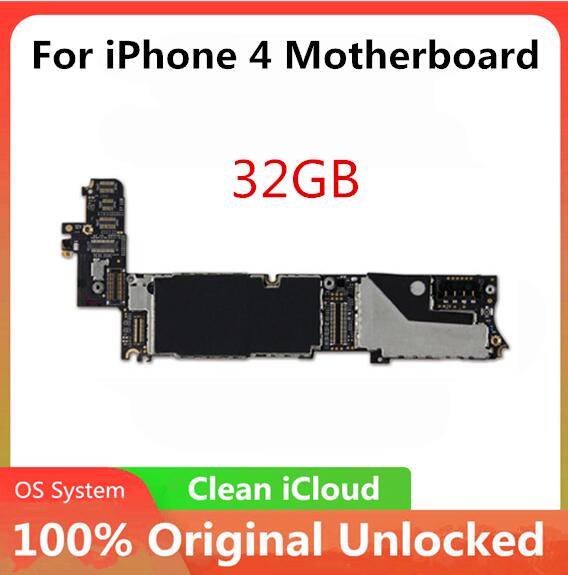 Originele Voor Iphone 4 4S 5 5C 5S 7P Moederbord Factory Unlocked Voor Iphone Moederbord met Volledige Chips Gratis Icloud: For 4 32gb