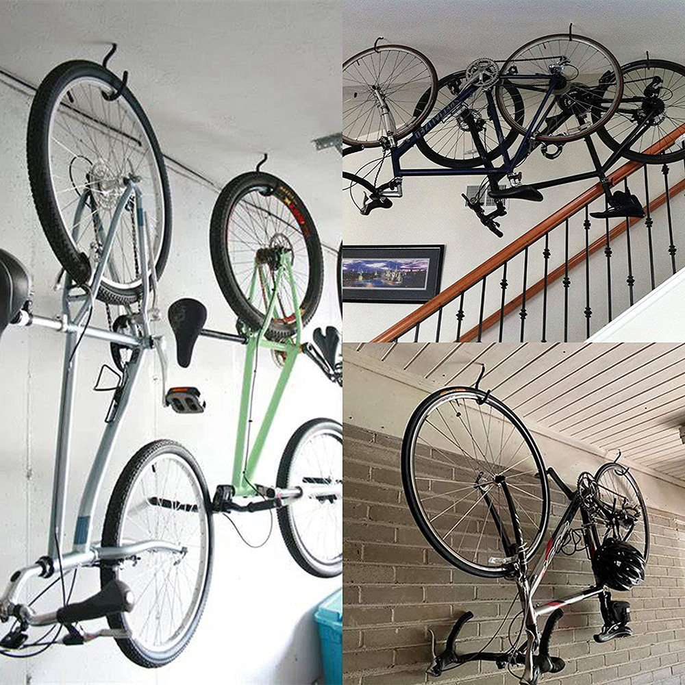 Soporte para bicicleta, gancho de montaje en pared para bicicleta, soporte de estacionamiento para herramientas colgantes, organizador de herramientas de almacenamiento de almacén, accesorios para bicicleta