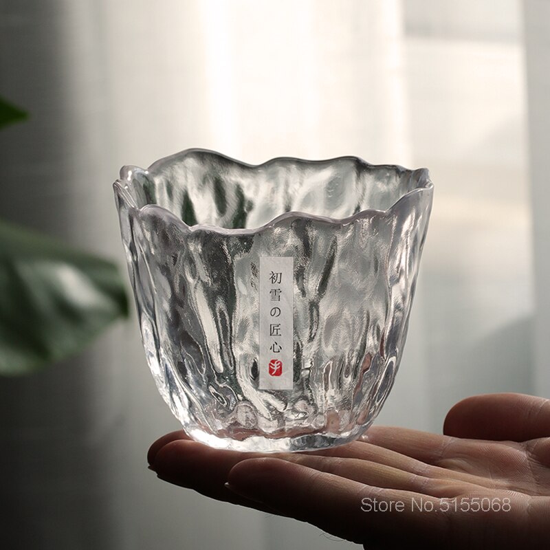 Japansk stil frost blommor hammare kung fu te kopp kronblad skull glas kvinnlig vacker konst vin skott glas whisky tumbler tekopp
