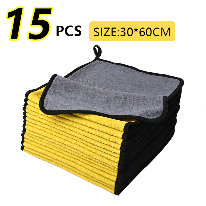 Toalla de tela Nano Ultra fibra para coche, toalla de microfibra para lavado de coches, toalla de lana Coral, paño limpio para el cuidado del coche, hogar y la vida, 10-20 piezas: Blanco