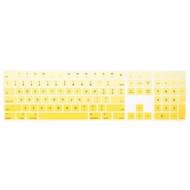Magic Keyboard with Numeric Keypad MQ052LL/A A1843 Soft Silicone Skin Keyboard Cover For Apple Magic Keyboard: Yellow