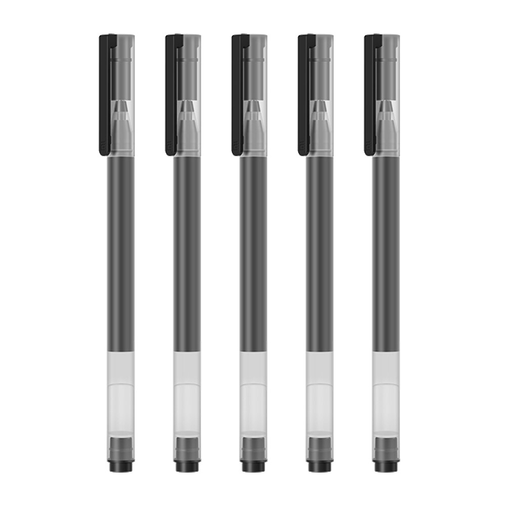 Xiaomi mijia super hållbar skrivskylt penna mi pen 0.5mm signaturpennor smooth switzerland mikron refill japan mikuni tryckfärg: Svart 5 st