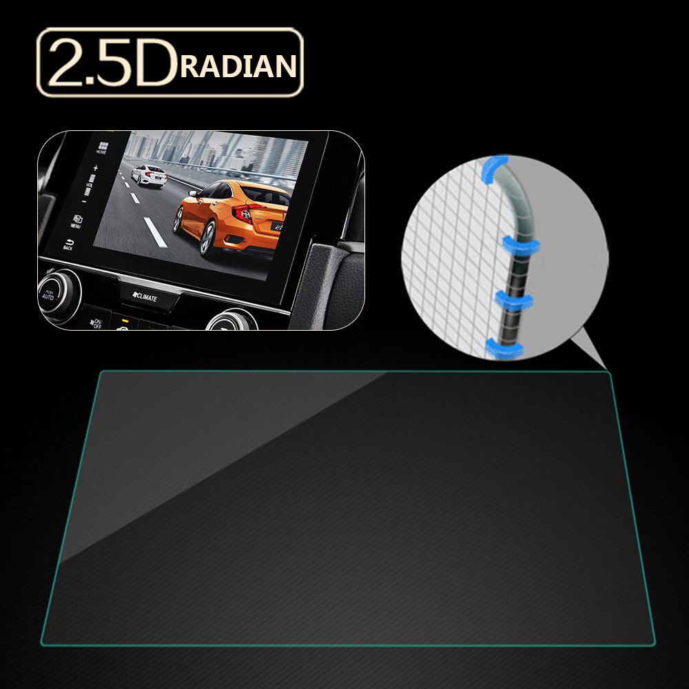 5 pulgadas 9H películas protectoras de DVD para coche Mp5 pieles de vidrio templado Protector de pantalla GPS Anti-huella digital navegación transparente