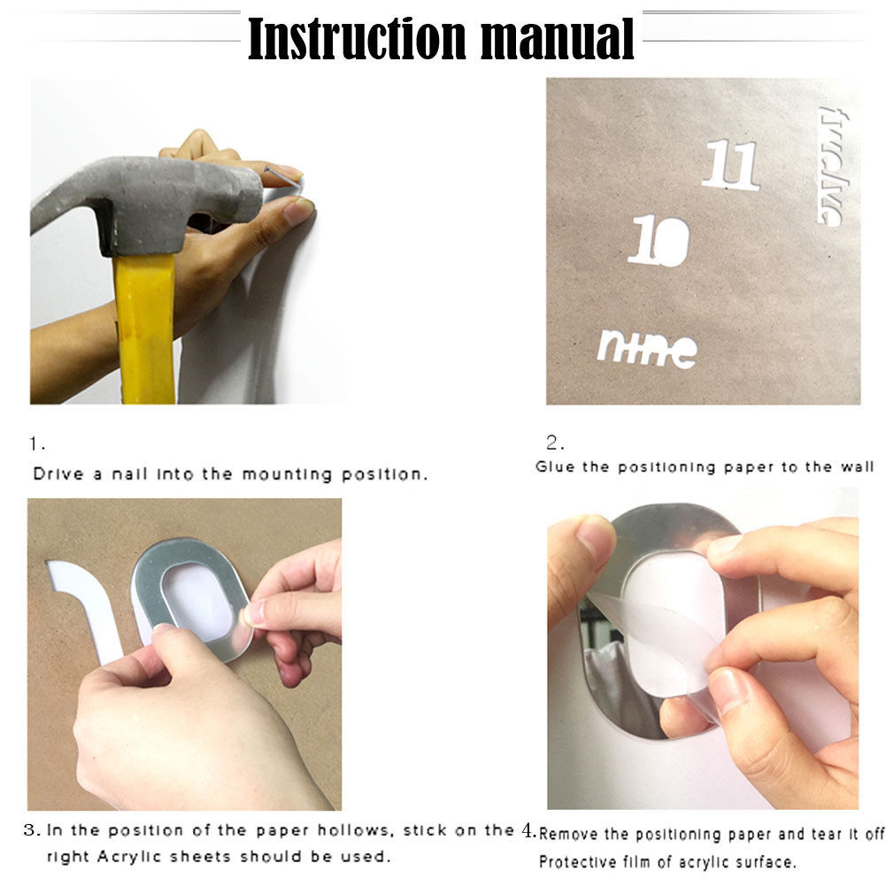 DIY 3D Mirror Surface Large Number Wall Clock Stickers Modern Home Decor Roman Wall Clock Digital Clock Wall Clocks