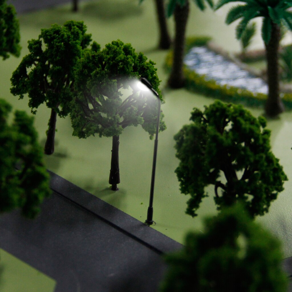 10 stk model jernbanetog jernbane diorama led lampe post gade lys  z 3v