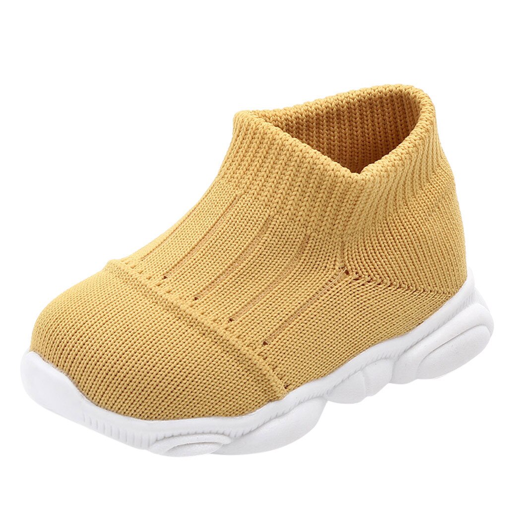 Baskets de Sport tricotées pour enfants, chaussures à mailles, chaussures pour bébé garçon et fille, tendance, automne-hiver, décontracté, # C: YELLOW / 6