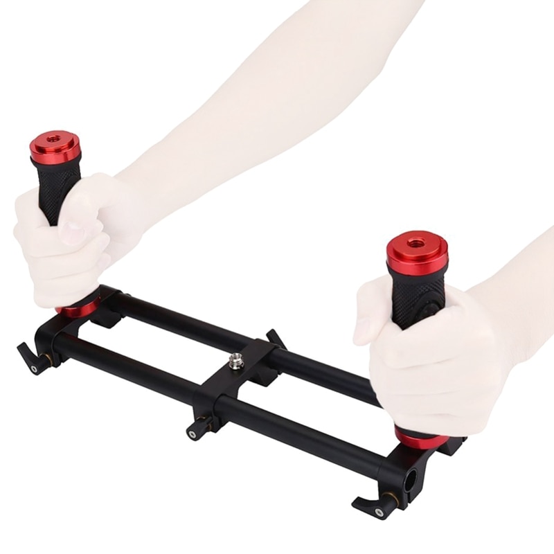 Dual Handgrip Bracket Kit - 30.5x10x16.5cm - for DSLR Camera Gimbal Stabilizer - 1/4 Screw Mount