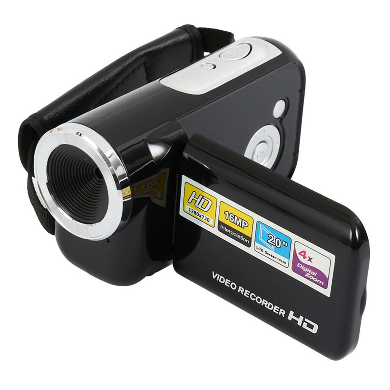 2.0 "Draagbare Digitale Video Camera 16MP 4X Zoom Camcorder Mini Video Camera Dv Dvr-Zwart