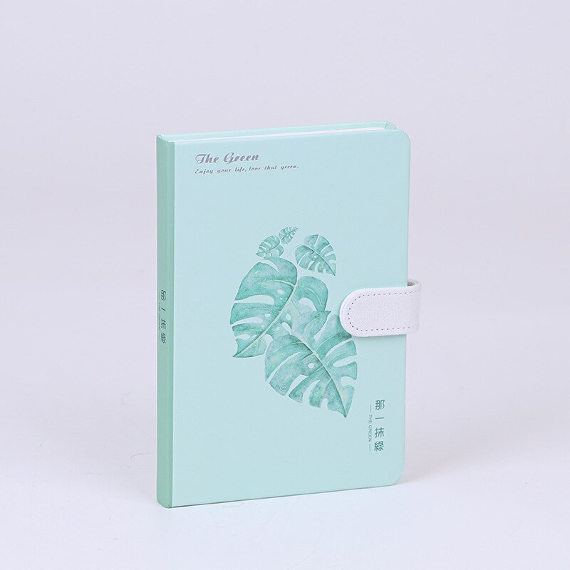 Cuaderno de tamaño B6, cuaderno con cubierta de hoja verde, planificador diario, papelería, página interior, carpeta de anillas, , escuela, suministros de oficina: Style 1