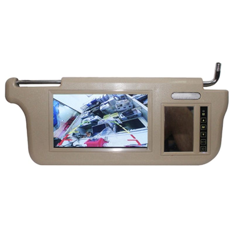 7 Inch Car Sun Visor Mirror Sn LCD Monitor DC 12V Beige Interior Mirror Sn for AV1 AV2 Player Camera