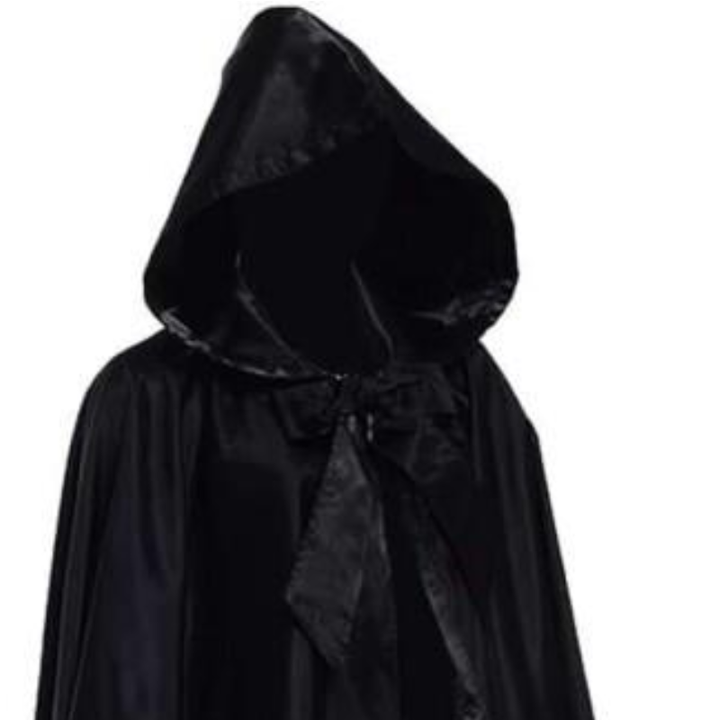 Witchcraft Vampire Robe for Adult, Hooded Long Cloak, Halloween Party, Cosplay Costume, Black, Medieval Cloaks,