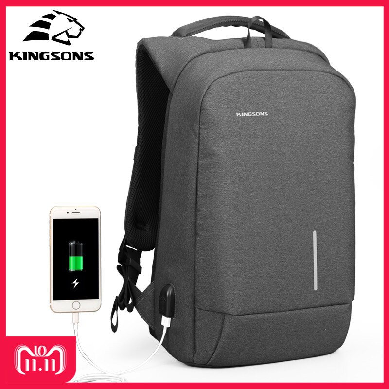 Kingsons KS3149W 13.3 15.6 inches External USB Charging Laptop Backpacks School Backpack Bag Men Women Travel Bags