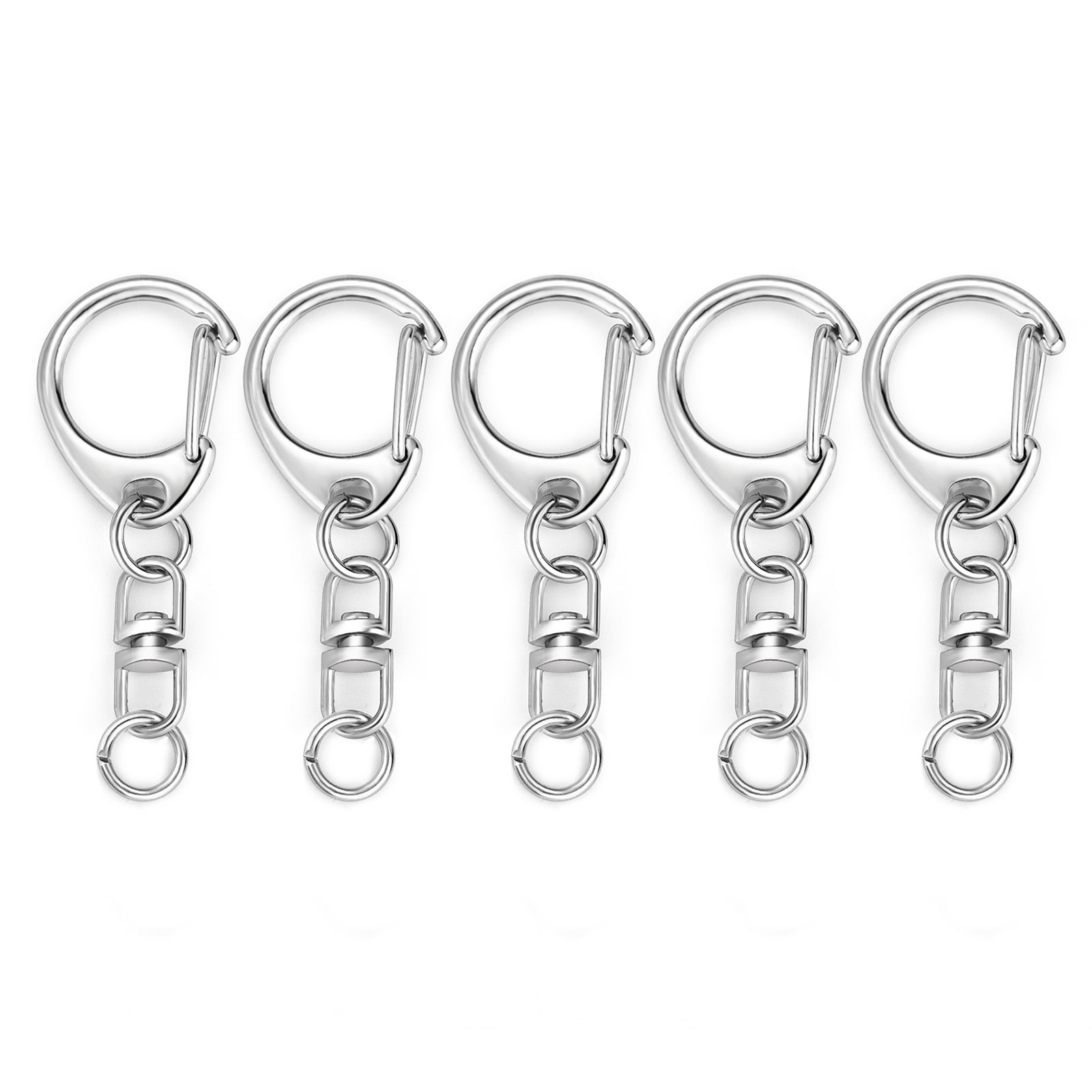 5/10 Stuks Karabijn Sleutelhanger Sleutelhanger C Vorm Sluitingen Connector Haak Voor Diy Sieraden Maken Vinden Sleutelhanger accessoires: L / zwart