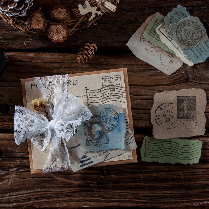 Antique Postmark Wood Seal Bullet Journal Rubber Stamps for Scrapbooking Cards Decoration Embossing Craft standard stamp